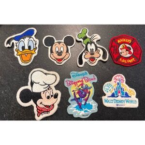 Vtg Disney Patch Lot Mickey Minnie Goofy Donald Walt Disney World Blizzard Beach